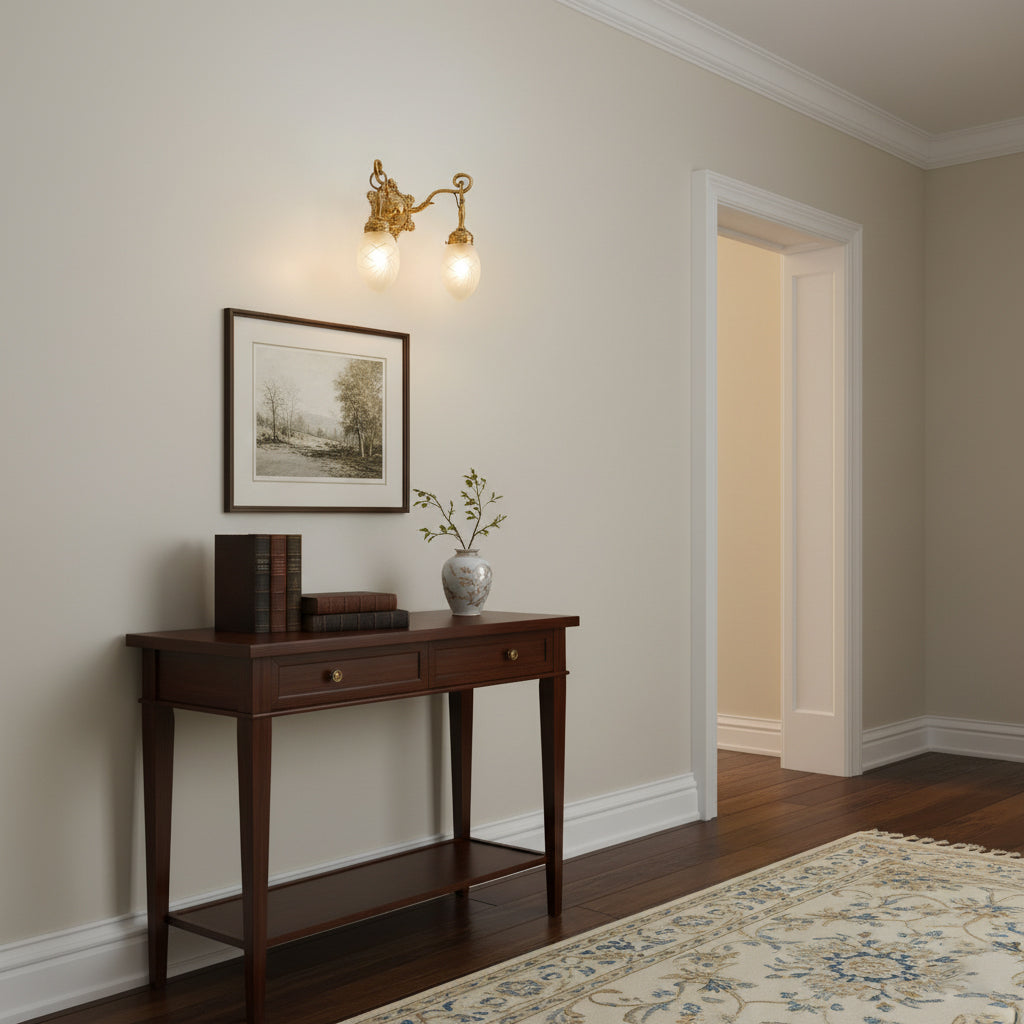 Lifestyle image of the Solange lamp in a bedroom.