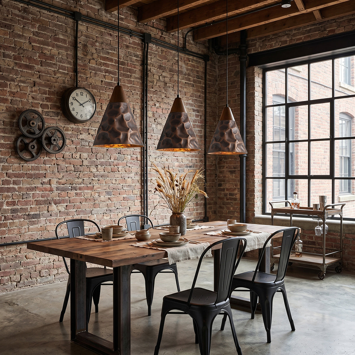 Lifestyle image of the Boyd Pendant Lamp in a contemporary living room setting.
