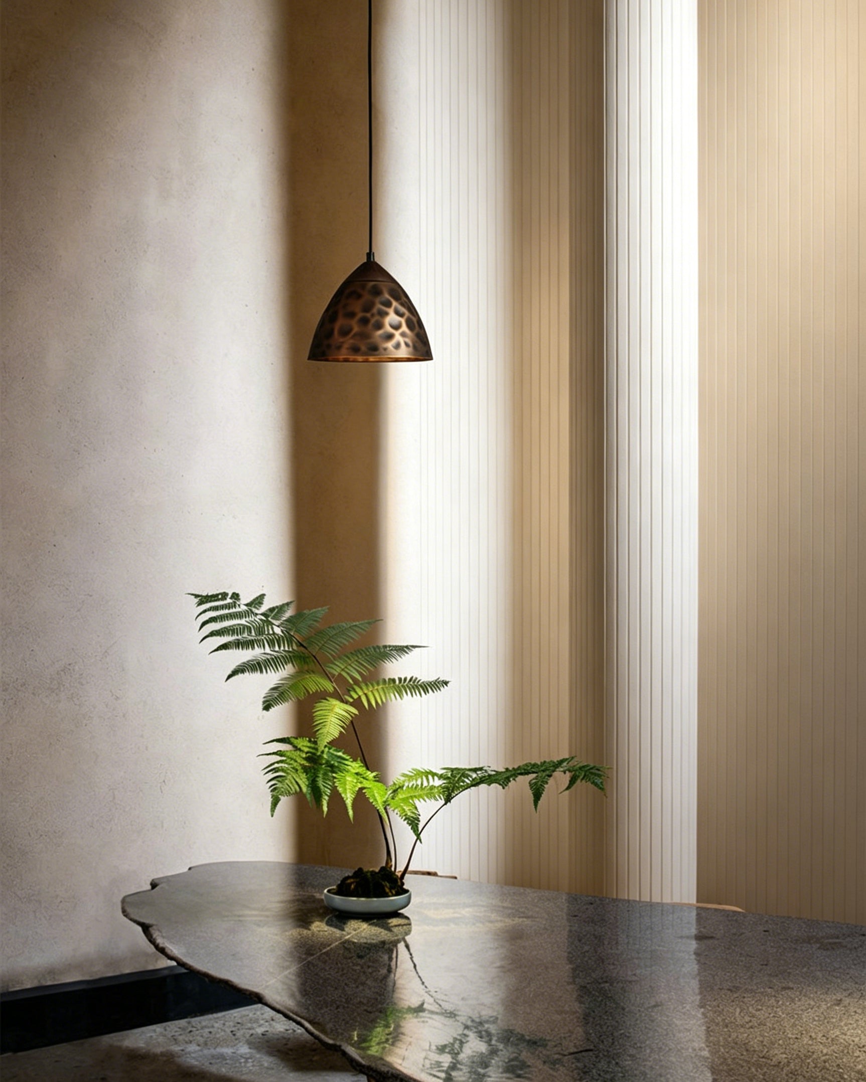 Model F of the Boyd Pendant Lamp, featuring a classic dome shade.