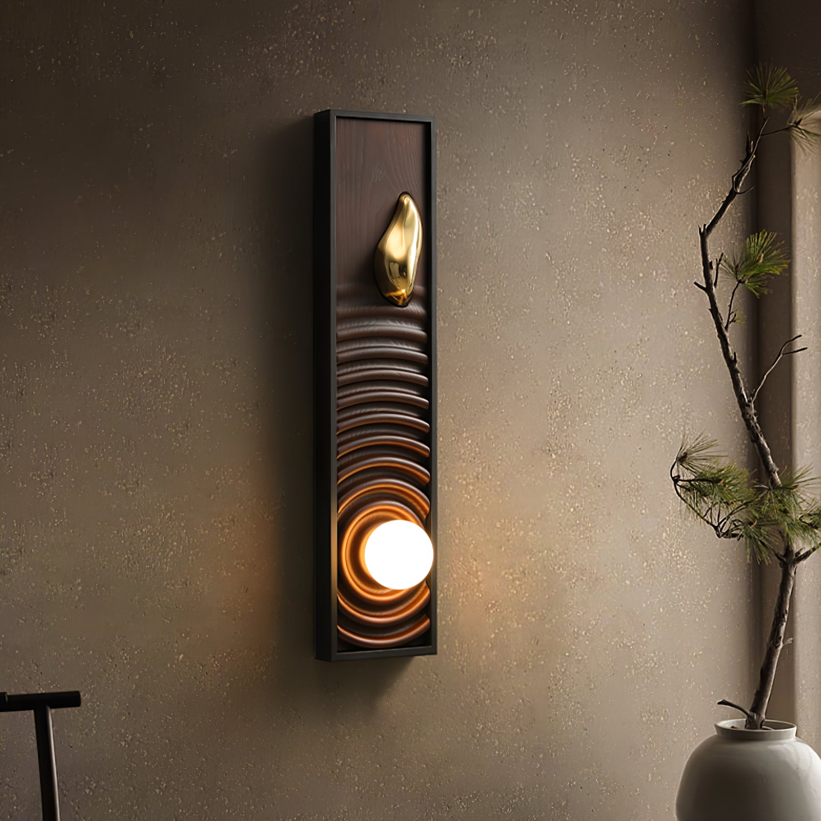 Caleb Vintage Wood Wall Lamp-Neutral Decor