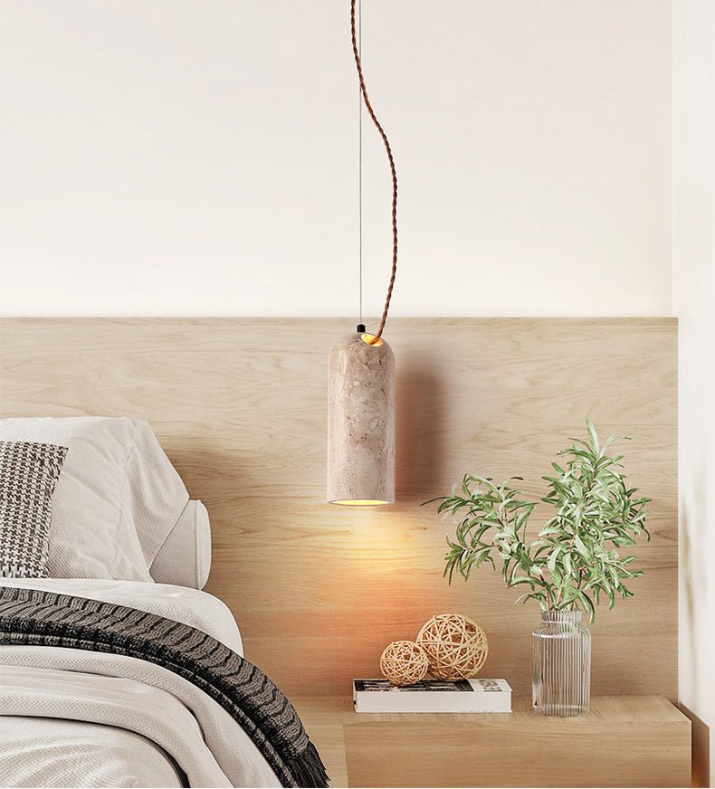 Talv Elegant Yellow Travertine Pendant Lamp-Neutral Decor
