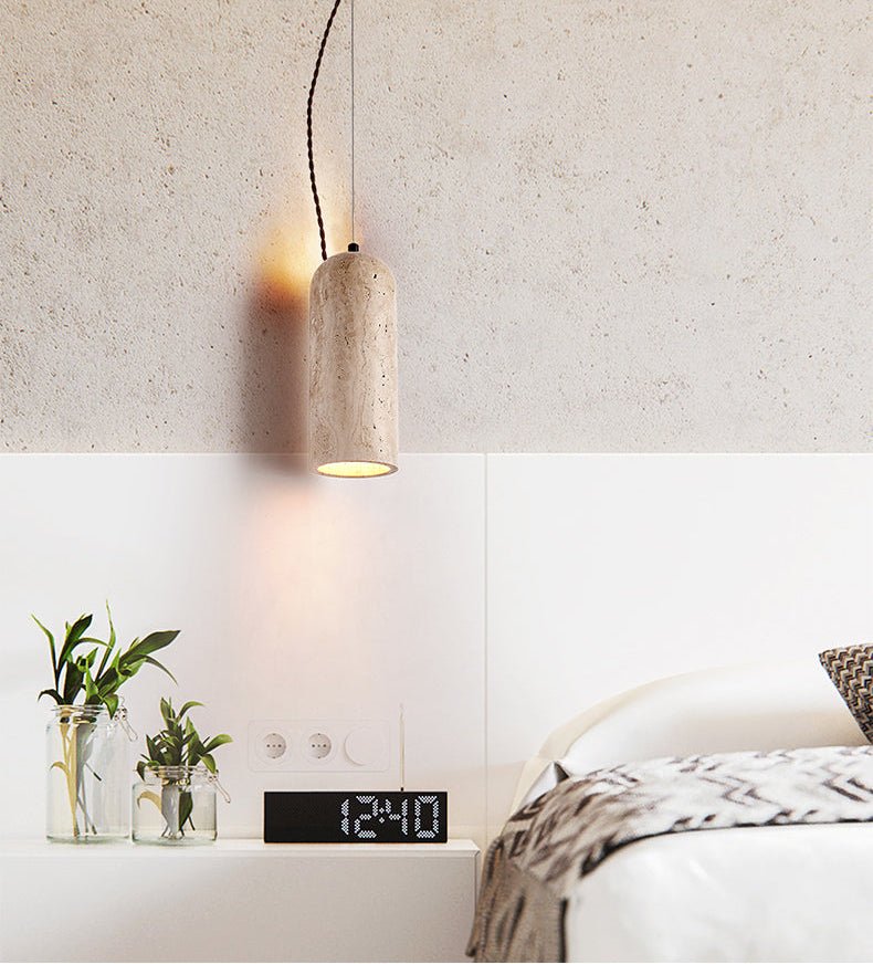 Talv Elegant Yellow Travertine Pendant Lamp-Neutral Decor