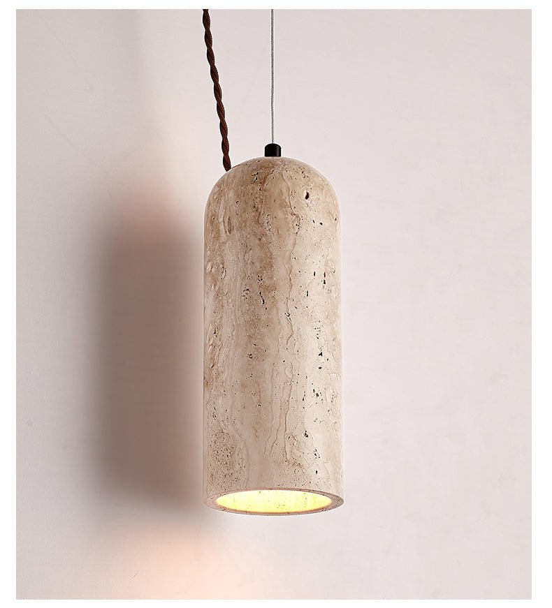 Talv Elegant Yellow Travertine Pendant Lamp-Neutral Decor