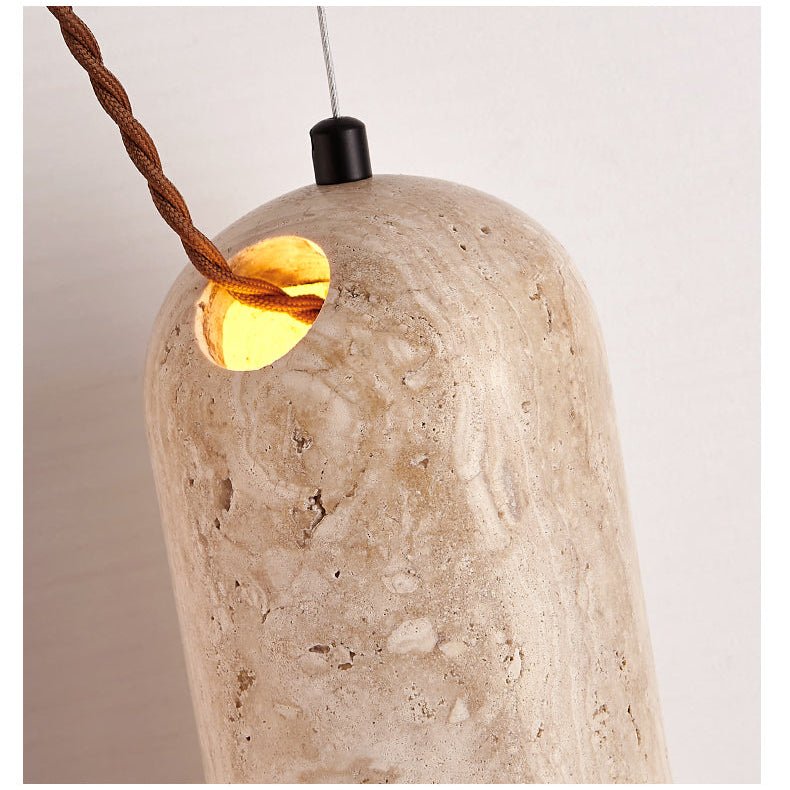 Talv Elegant Yellow Travertine Pendant Lamp-Neutral Decor