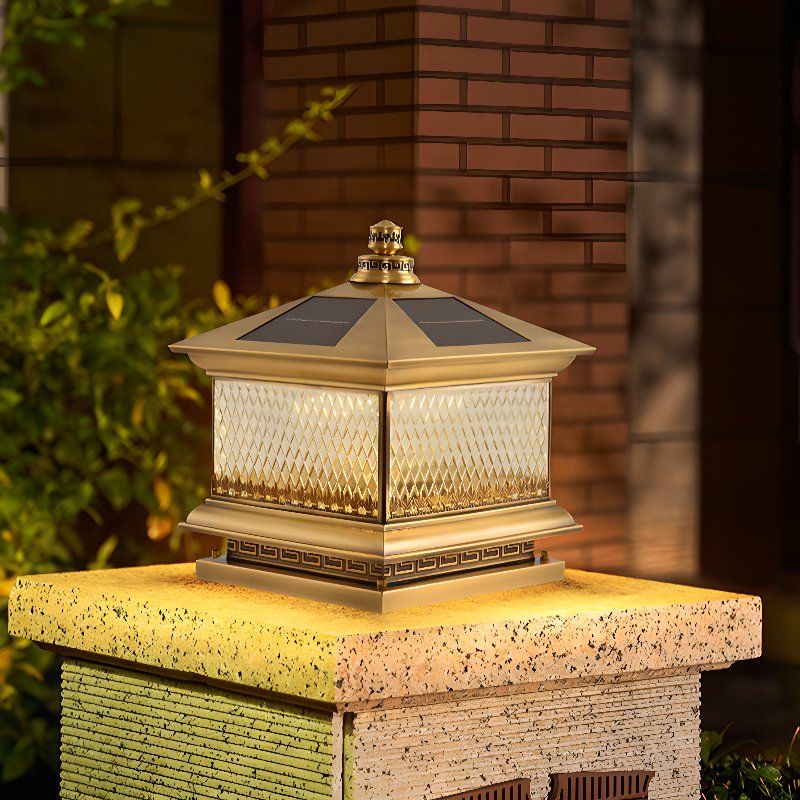 Evelor Classic Diamond Solar Post Outdoor Light-Neutral Decor