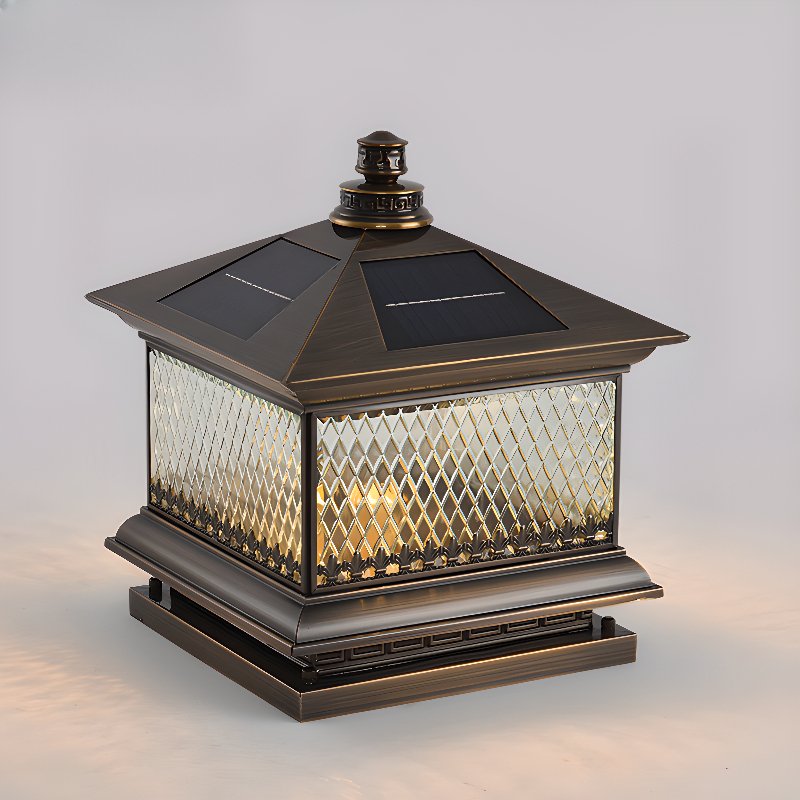 Evelor Classic Diamond Solar Post Outdoor Light-Neutral Decor