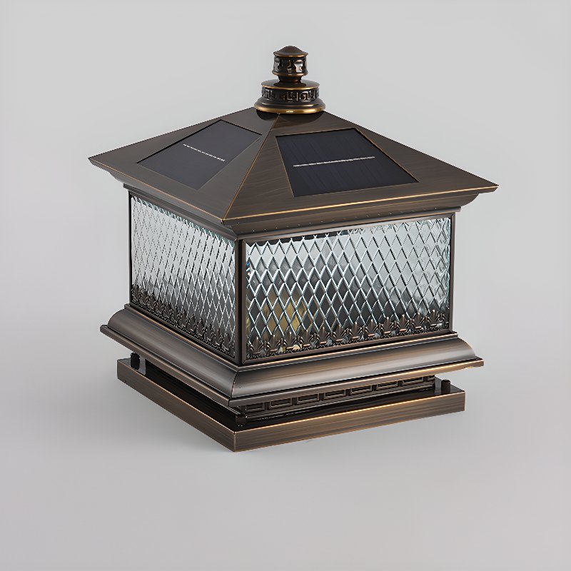 Evelor Classic Diamond Solar Post Outdoor Light-Neutral Decor