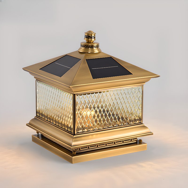 Evelor Classic Diamond Solar Post Outdoor Light-Neutral Decor