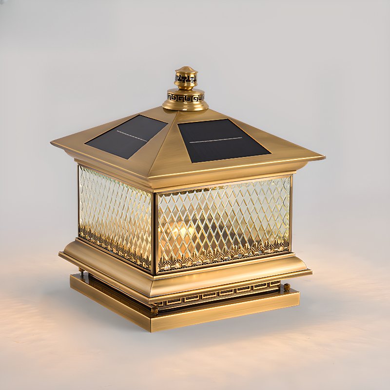 Evelor Classic Diamond Solar Post Outdoor Light-Neutral Decor