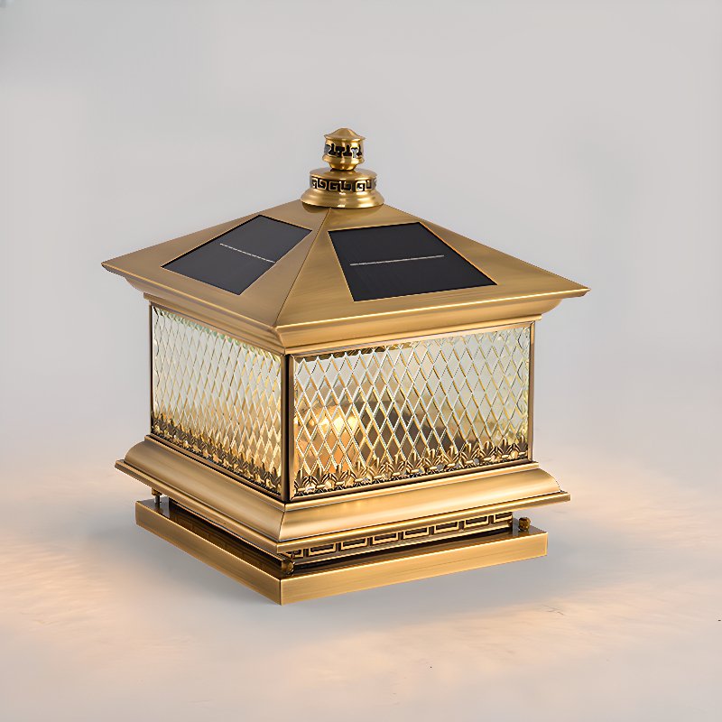 Evelor Classic Diamond Solar Post Outdoor Light-Neutral Decor