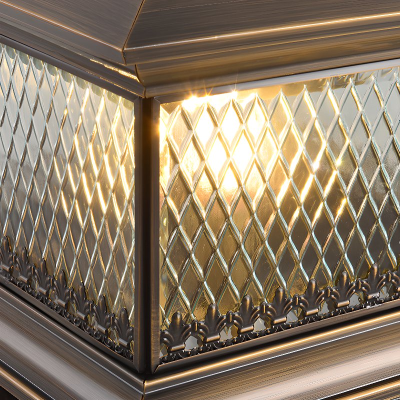 Evelor Classic Diamond Solar Post Outdoor Light-Neutral Decor