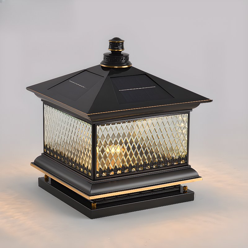 Evelor Classic Diamond Solar Post Outdoor Light-Neutral Decor
