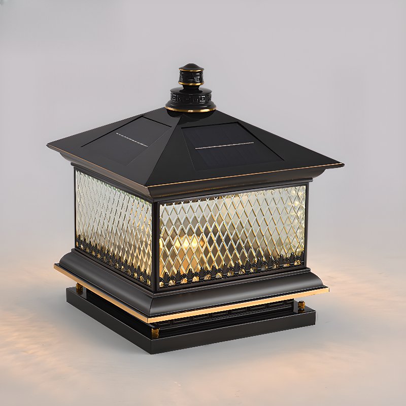Evelor Classic Diamond Solar Post Outdoor Light-Neutral Decor