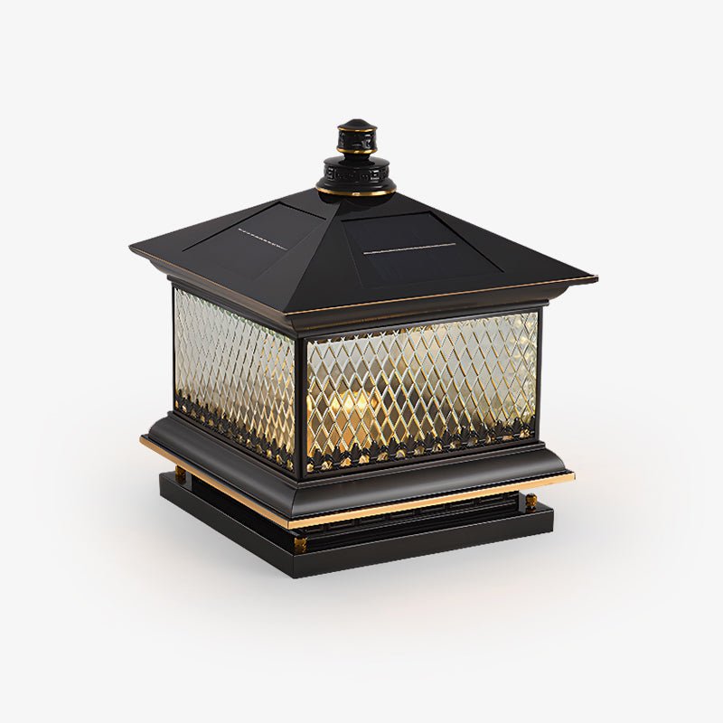 Evelor Classic Diamond Solar Post Outdoor Light-Neutral Decor
