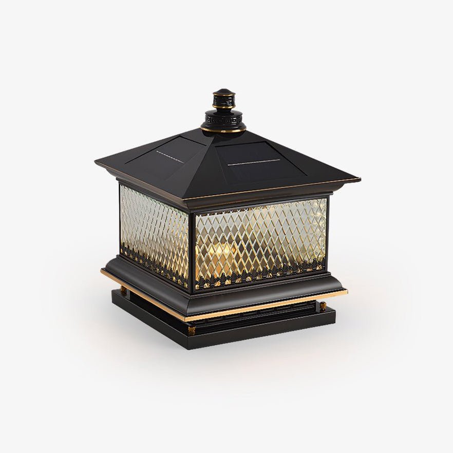 Evelor Classic Diamond Solar Post Outdoor Light-Neutral Decor