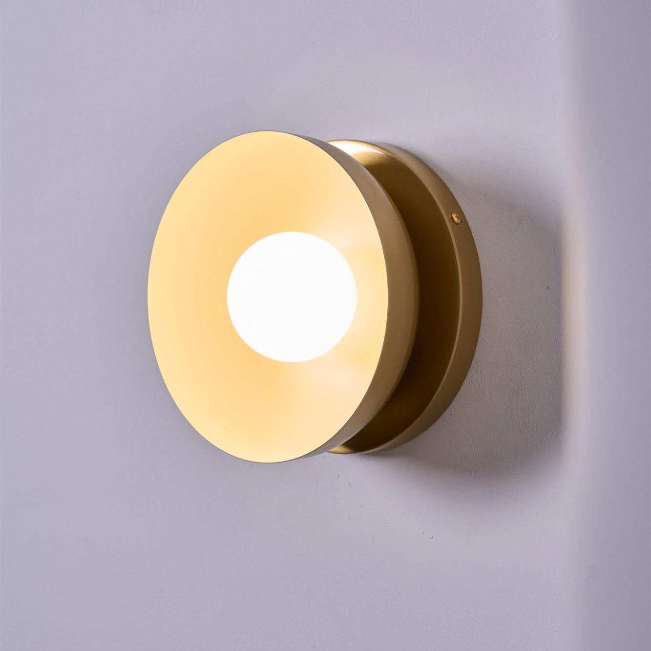 Vethaora Modern Minimalist Solar Eclipse Brass Glass Wall Light-Neutral Decor