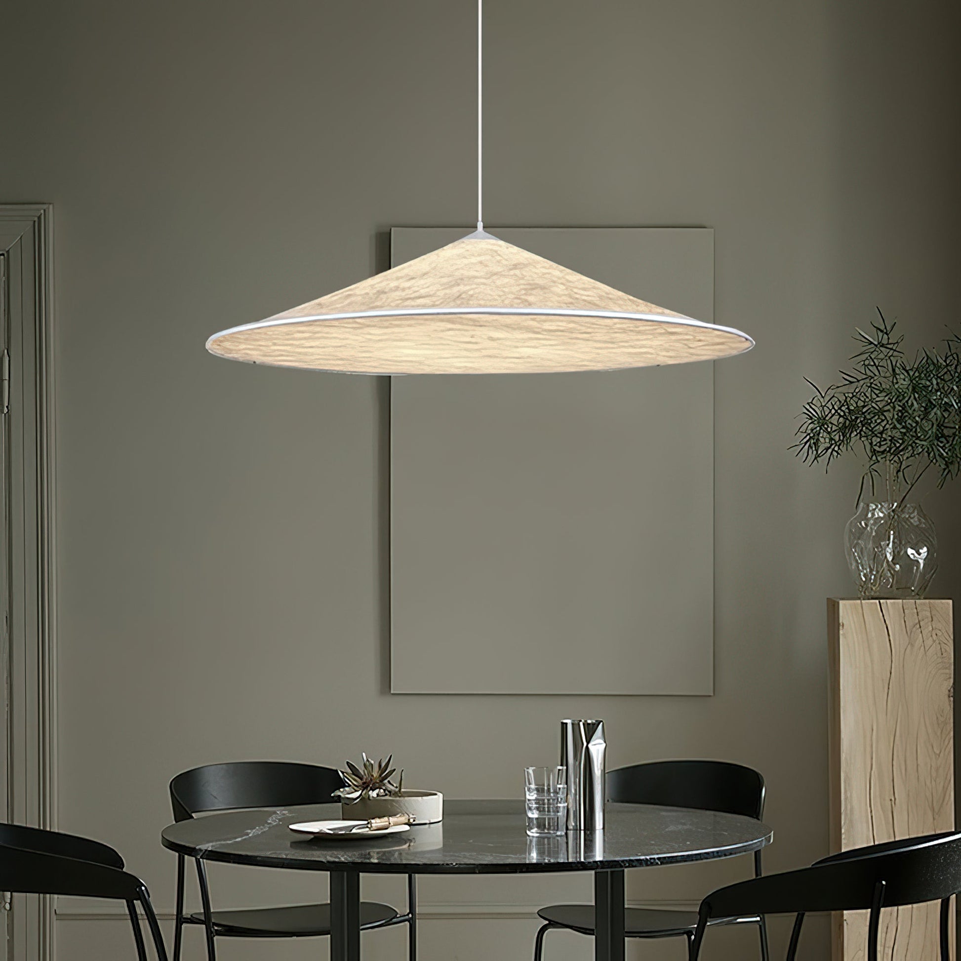 Solara Disc Paper Pendant Lamp-Neutral Decor