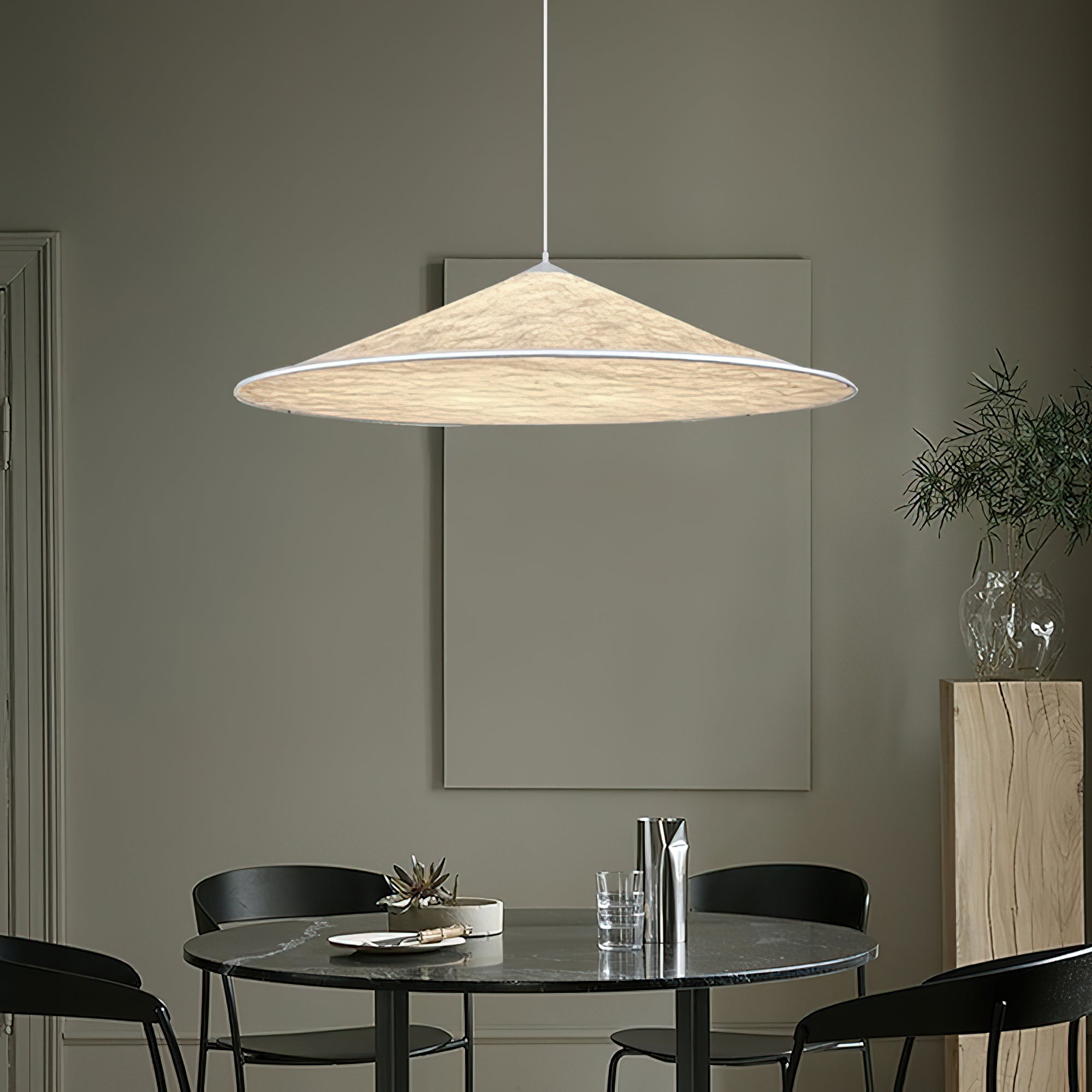 Solara Disc Paper Pendant Lamp-Neutral Decor