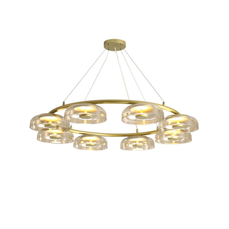 Aethera Circular Glass Chandelier-Neutral Decor