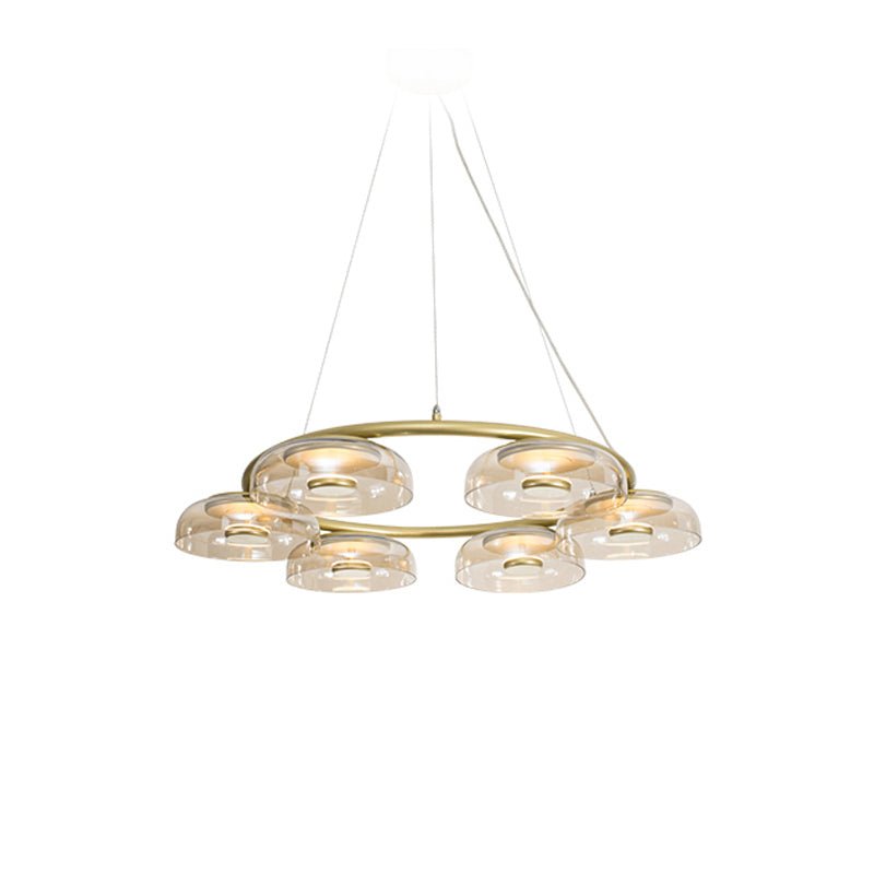 Aethera Circular Glass Chandelier-Neutral Decor