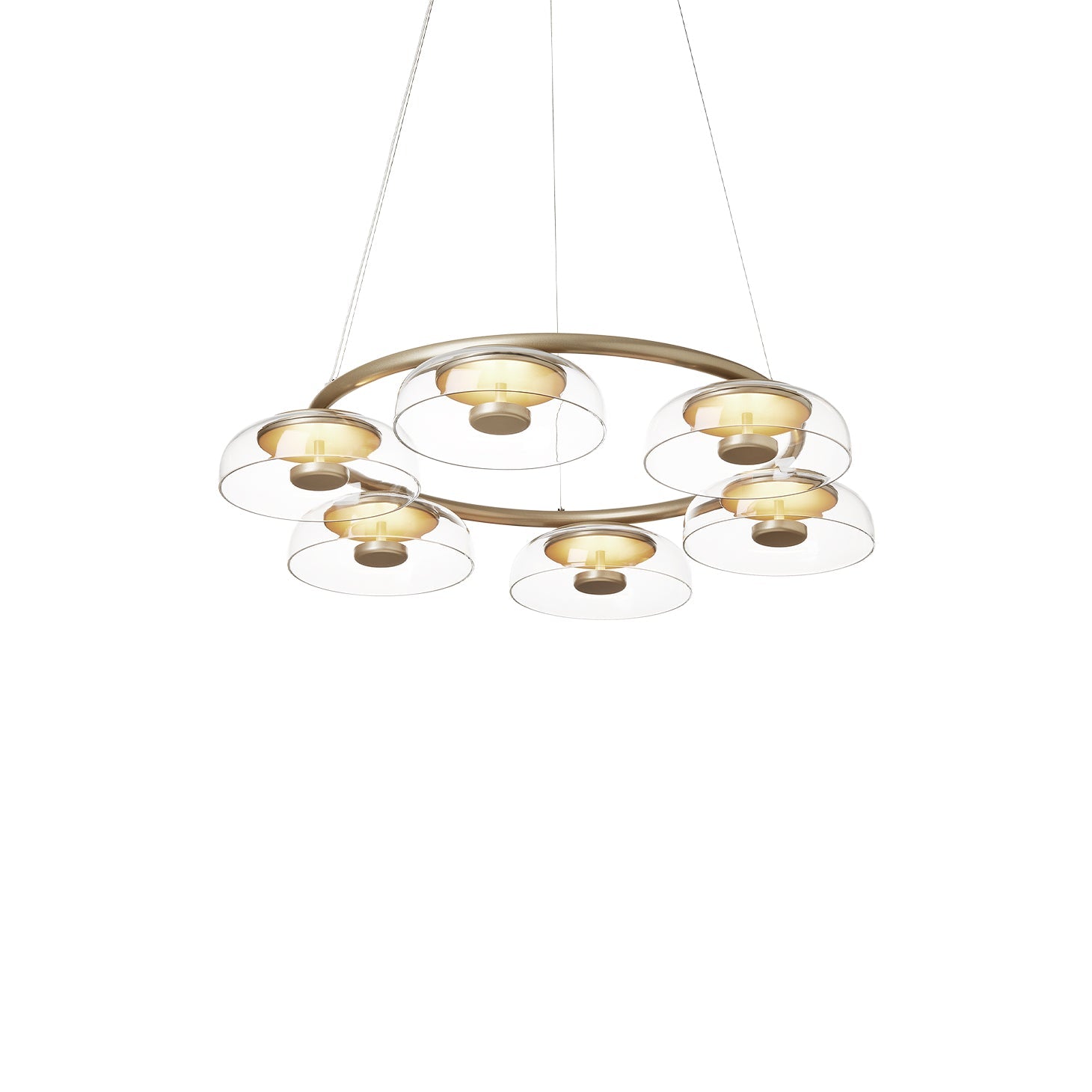Aethera Circular Glass Chandelier-Neutral Decor