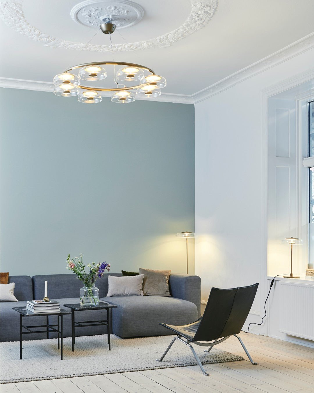 Aethera Circular Glass Chandelier-Neutral Decor