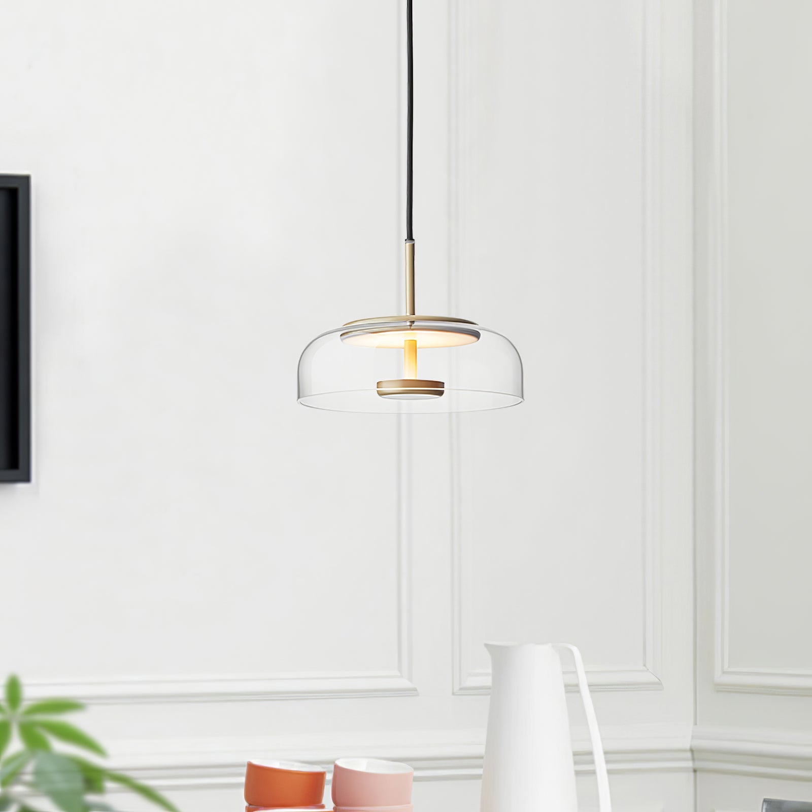 Lustra Pendant Lamp Transparent Glass Sleek-Neutral Decor