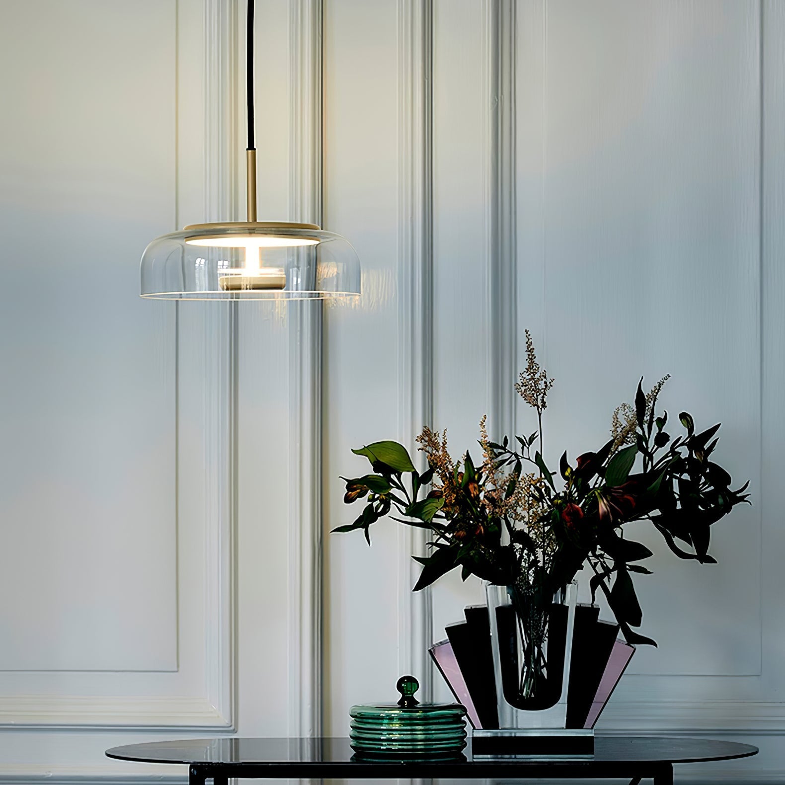 Lustra Pendant Lamp Transparent Glass Sleek-Neutral Decor