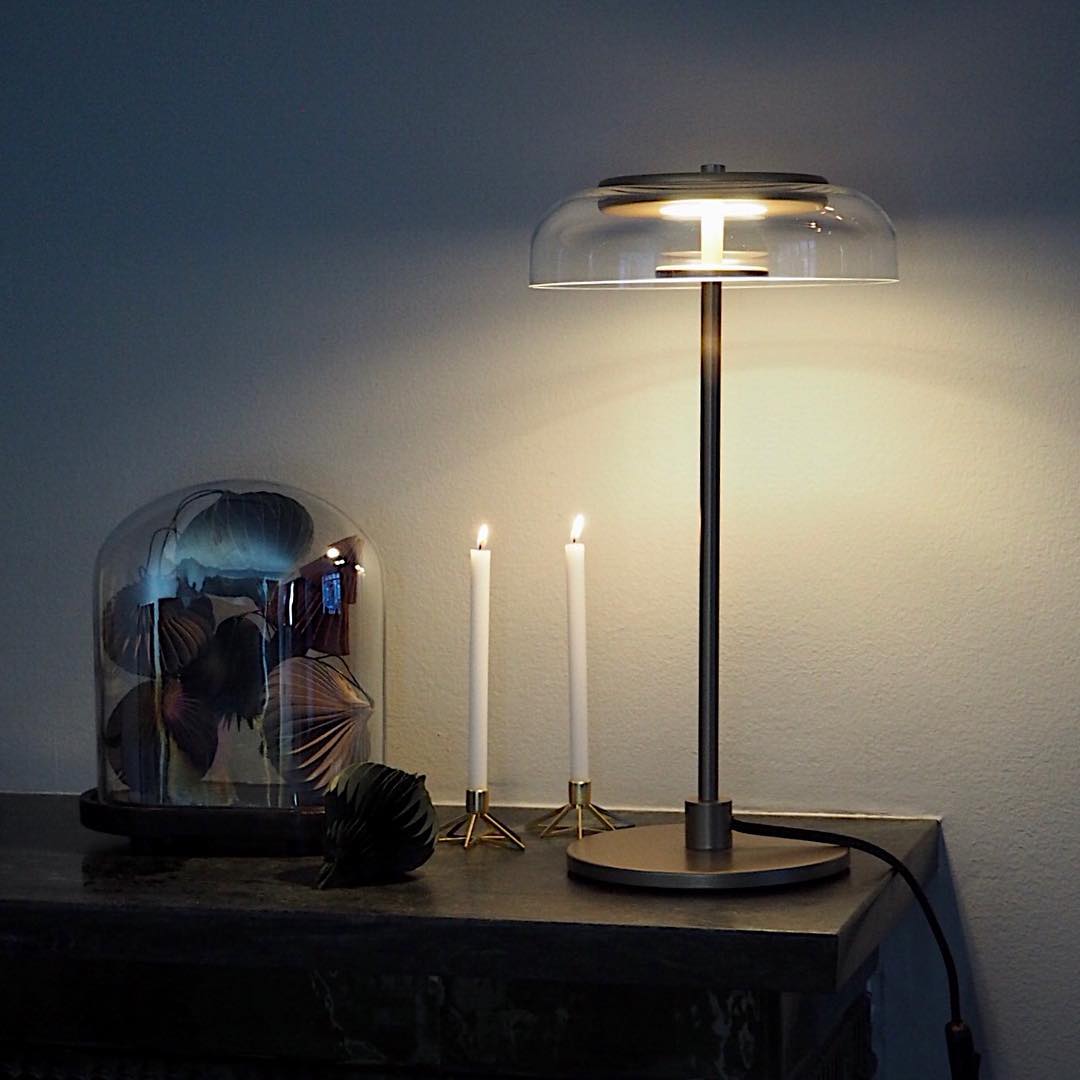 Salem Table Lamp Clear Glass Shade Wood Base-Neutral Decor