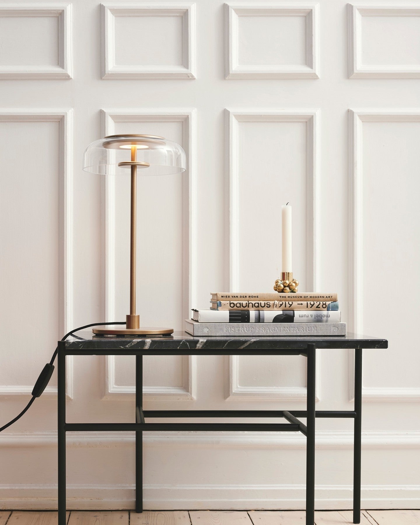 Salem Table Lamp Clear Glass Shade Wood Base-Neutral Decor