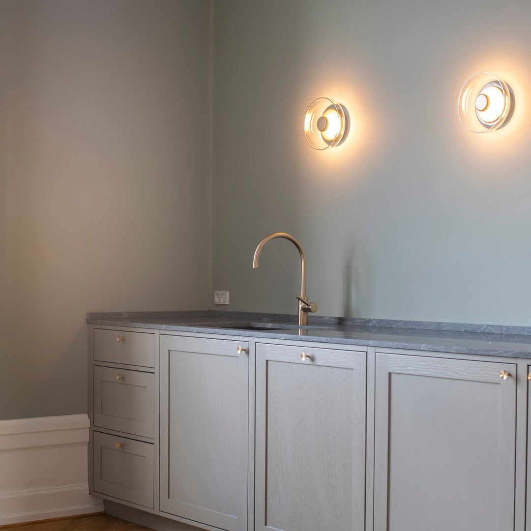 Aether Brass Glass Wall Light-Neutral Decor