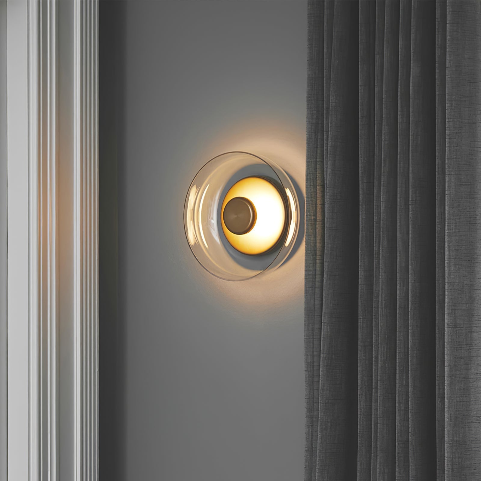 Aether Brass Glass Wall Light-Neutral Decor