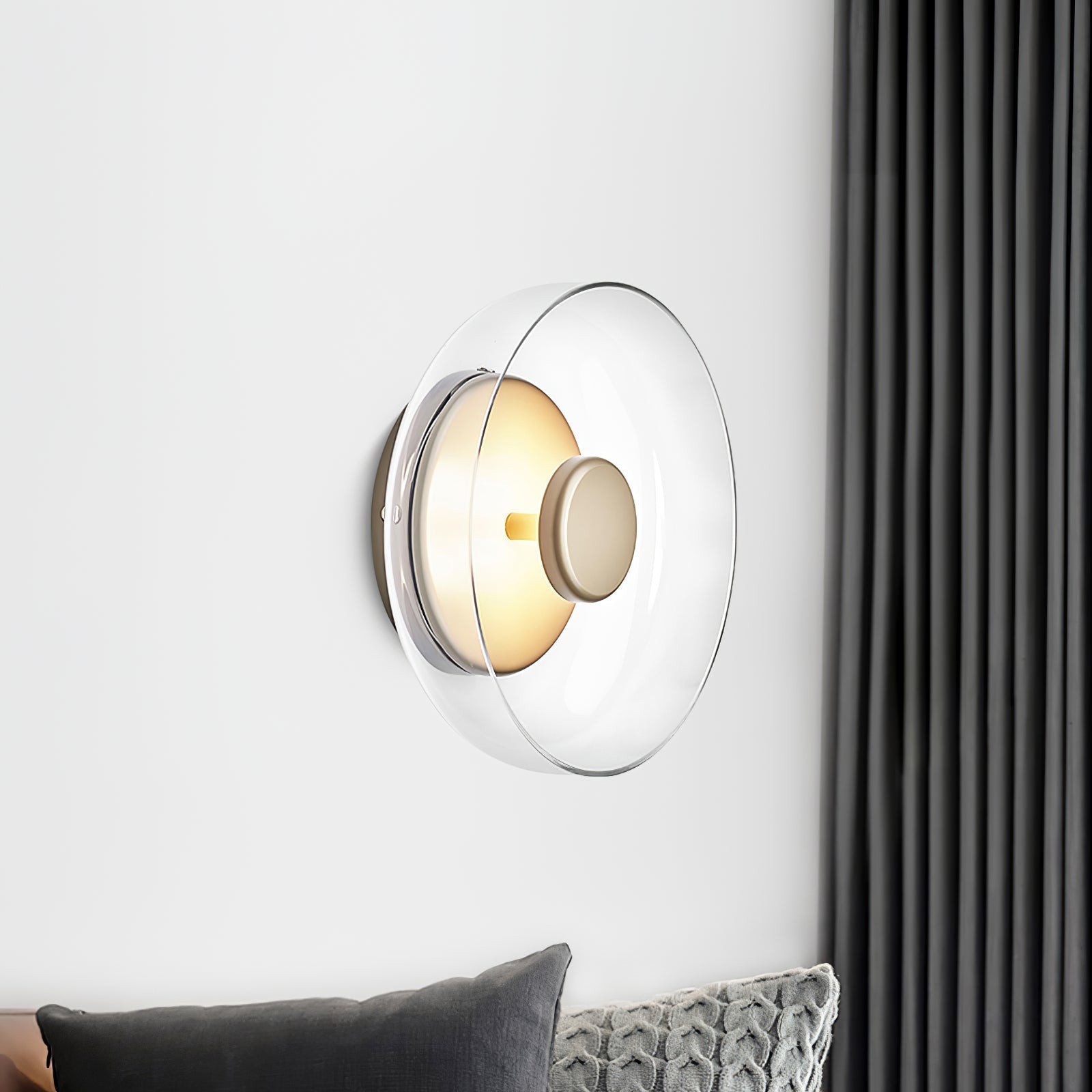 Aether Brass Glass Wall Light-Neutral Decor