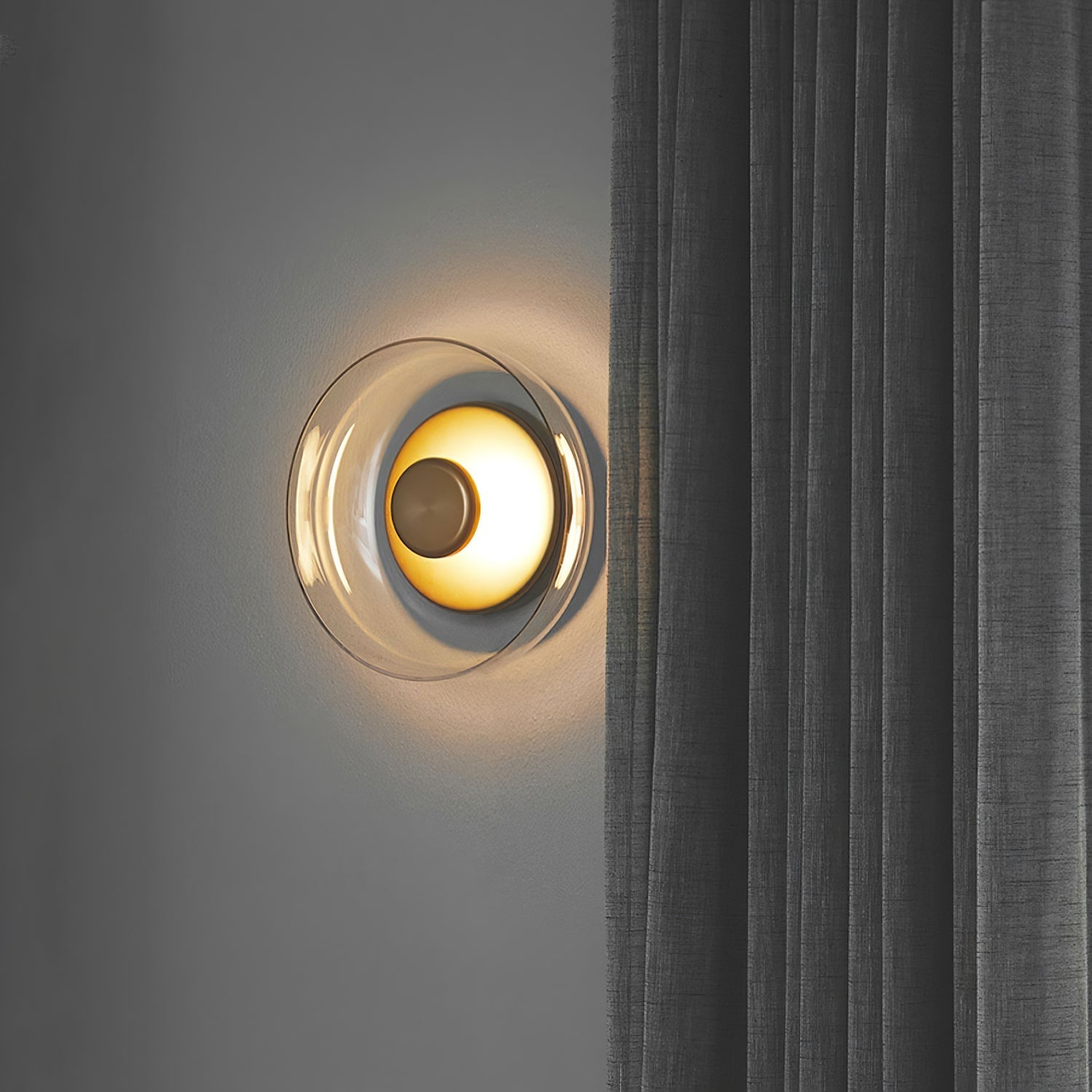 Aether Brass Glass Wall Light-Neutral Decor