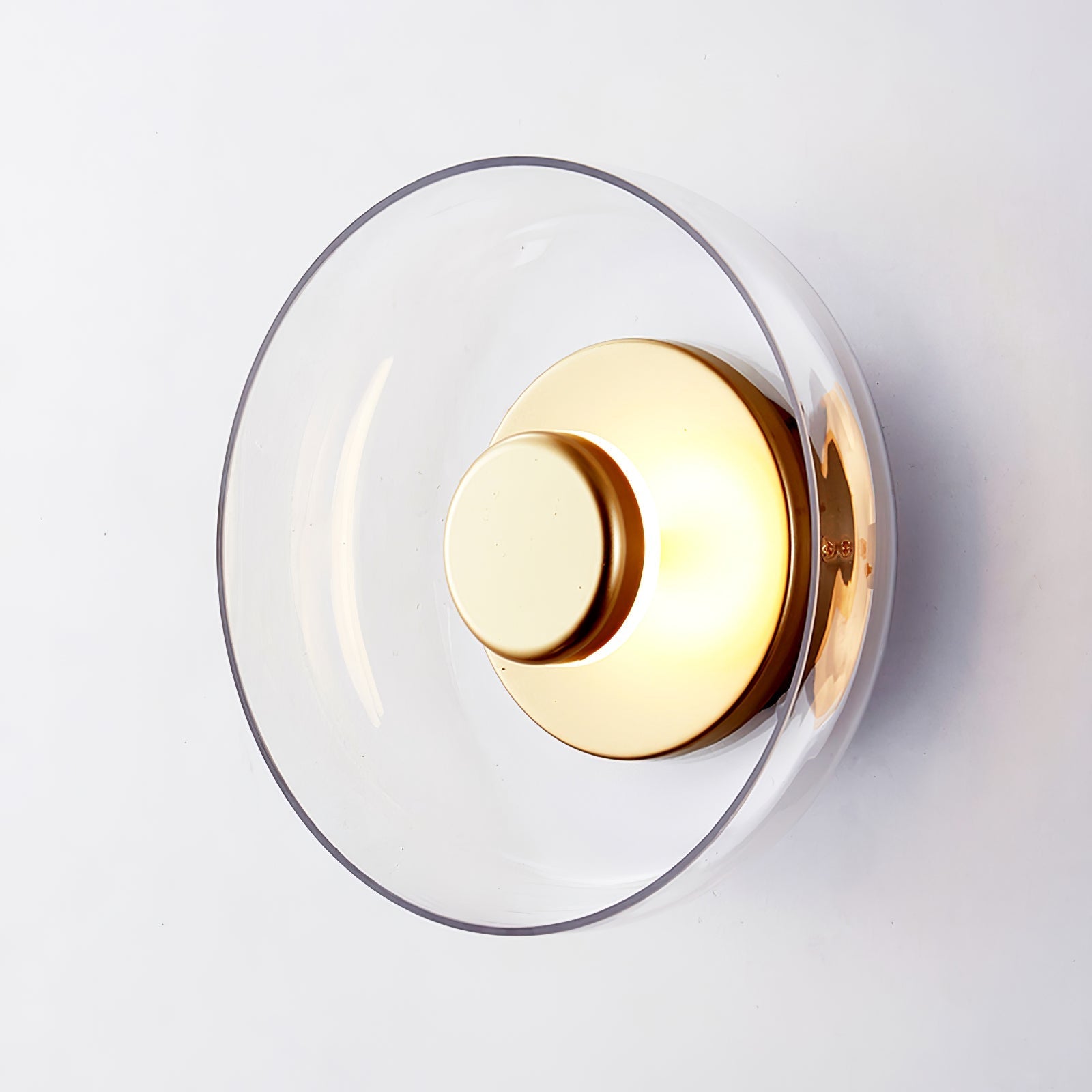 Aether Brass Glass Wall Light-Neutral Decor