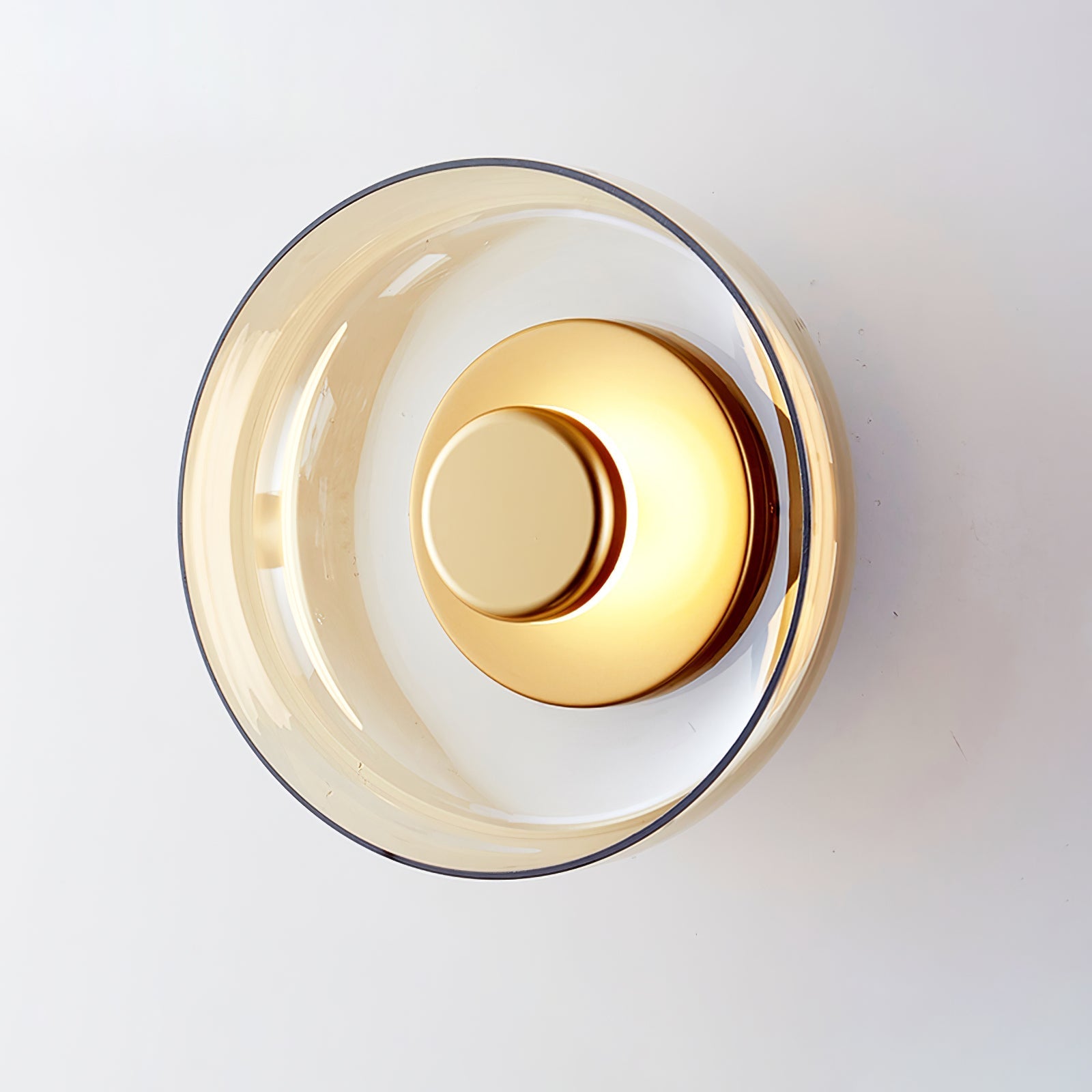 Aether Brass Glass Wall Light-Neutral Decor