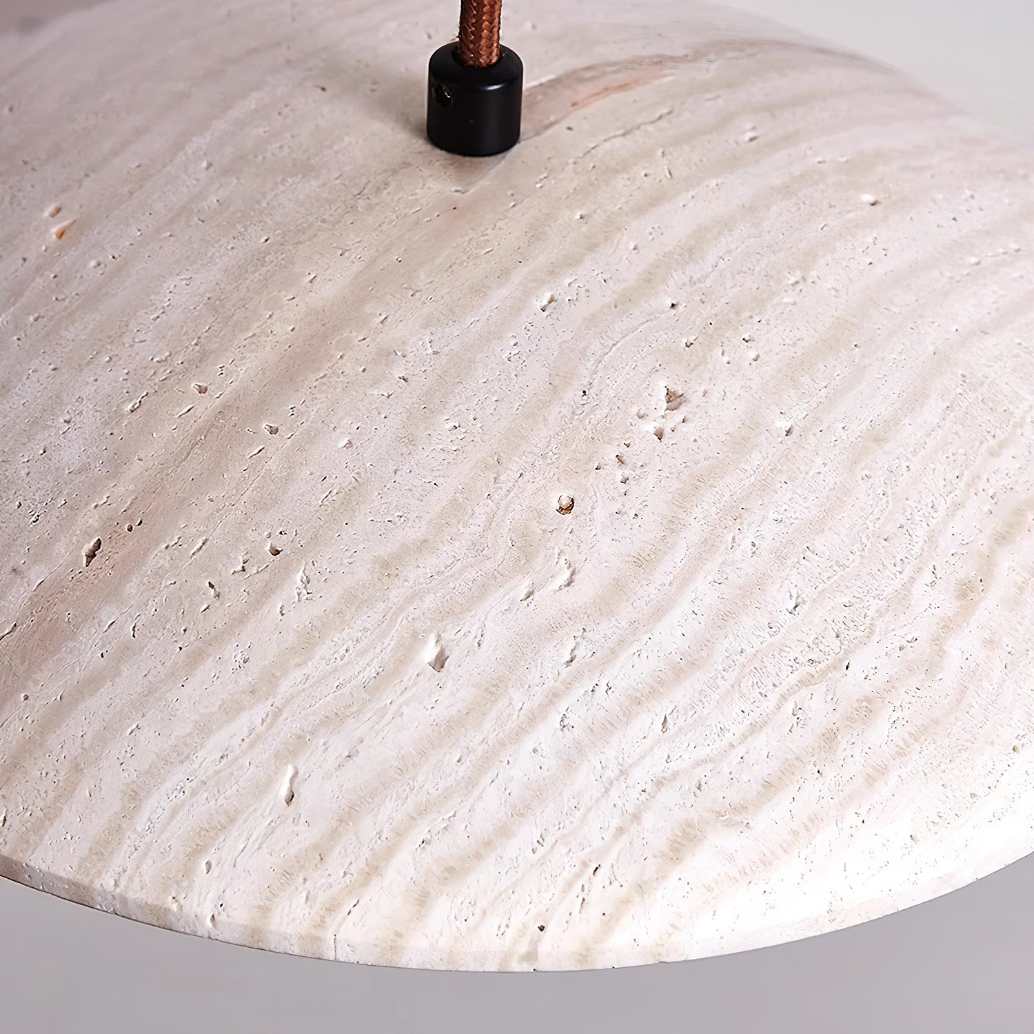 Dixel Wide-Brim Travertine Pendant Light-Neutral Decor