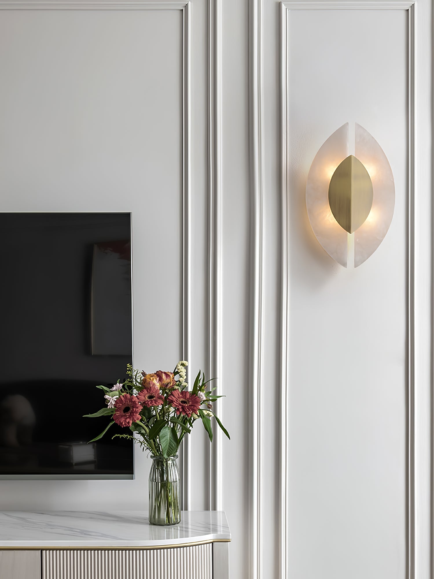 Orla Alabaster Wall Light-Neutral Decor