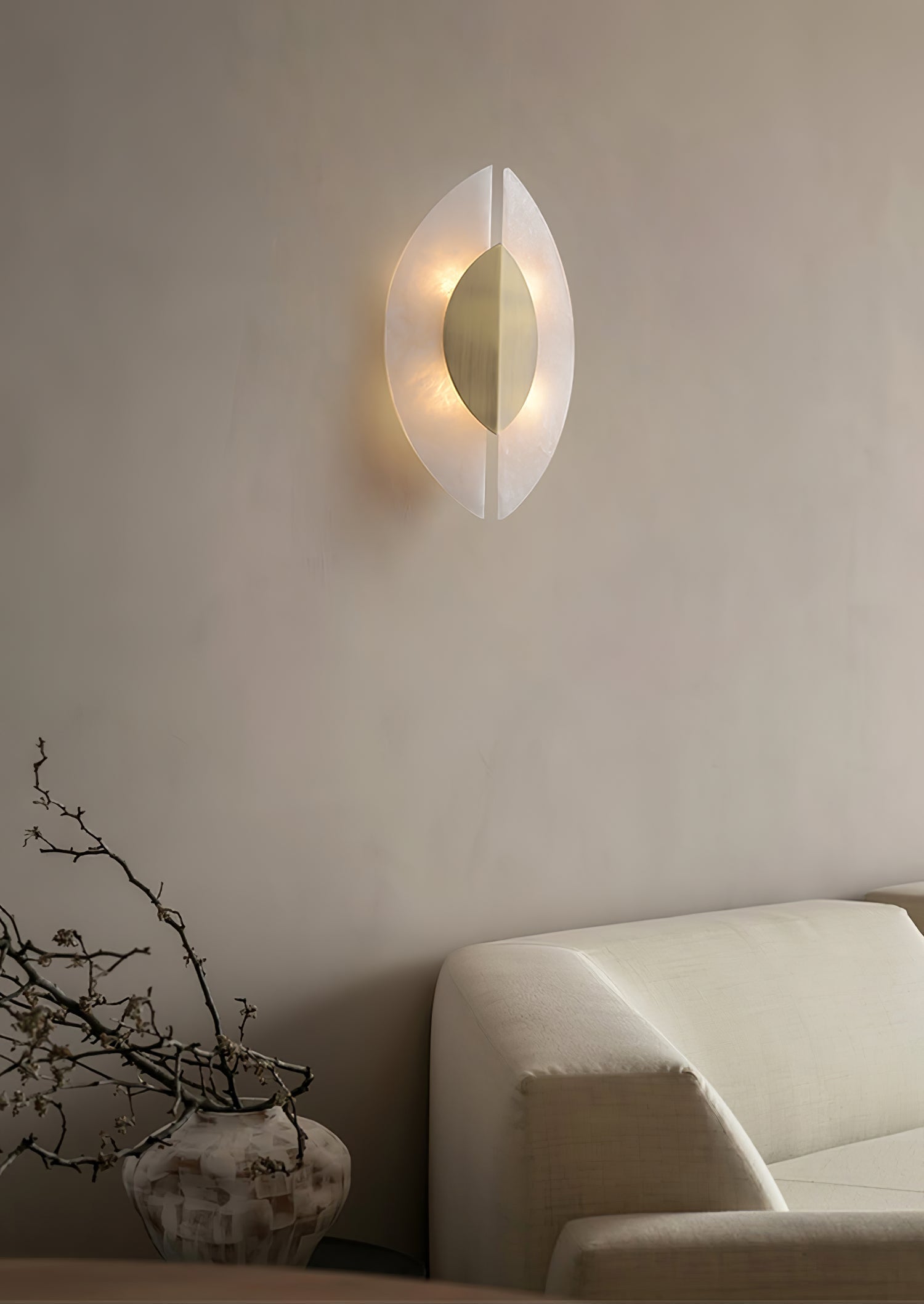 Orla Alabaster Wall Light-Neutral Decor