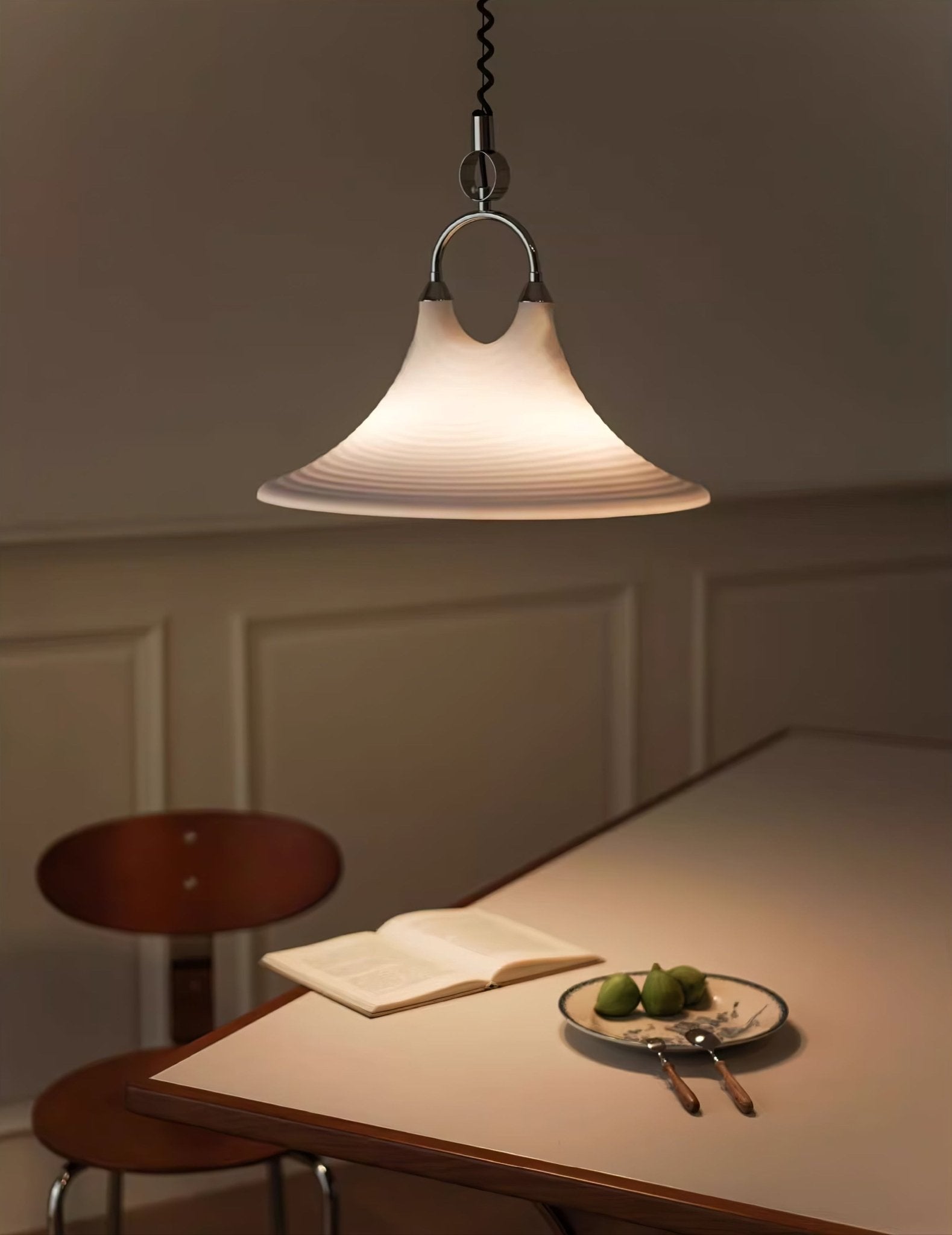 Aurmiros Modern Minimalist Swirl Glass Pendant Light-Neutral Decor