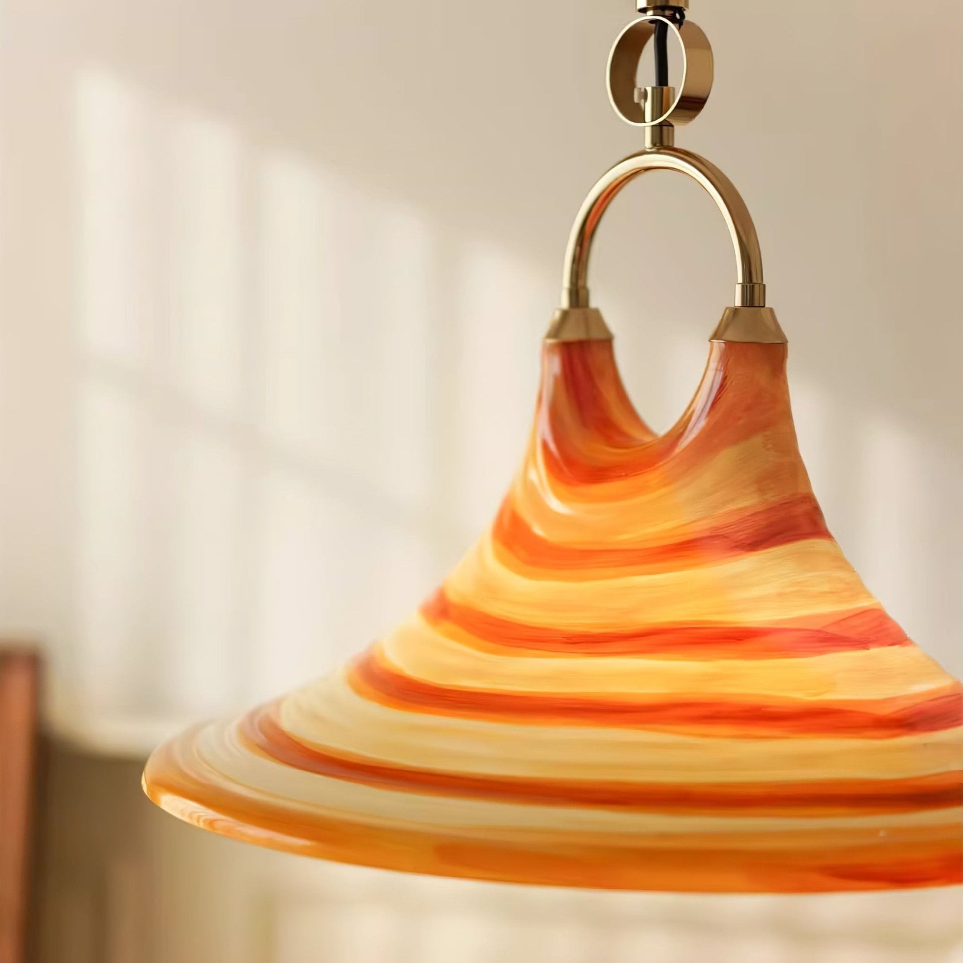 Aurmiros Modern Minimalist Swirl Glass Pendant Light-Neutral Decor