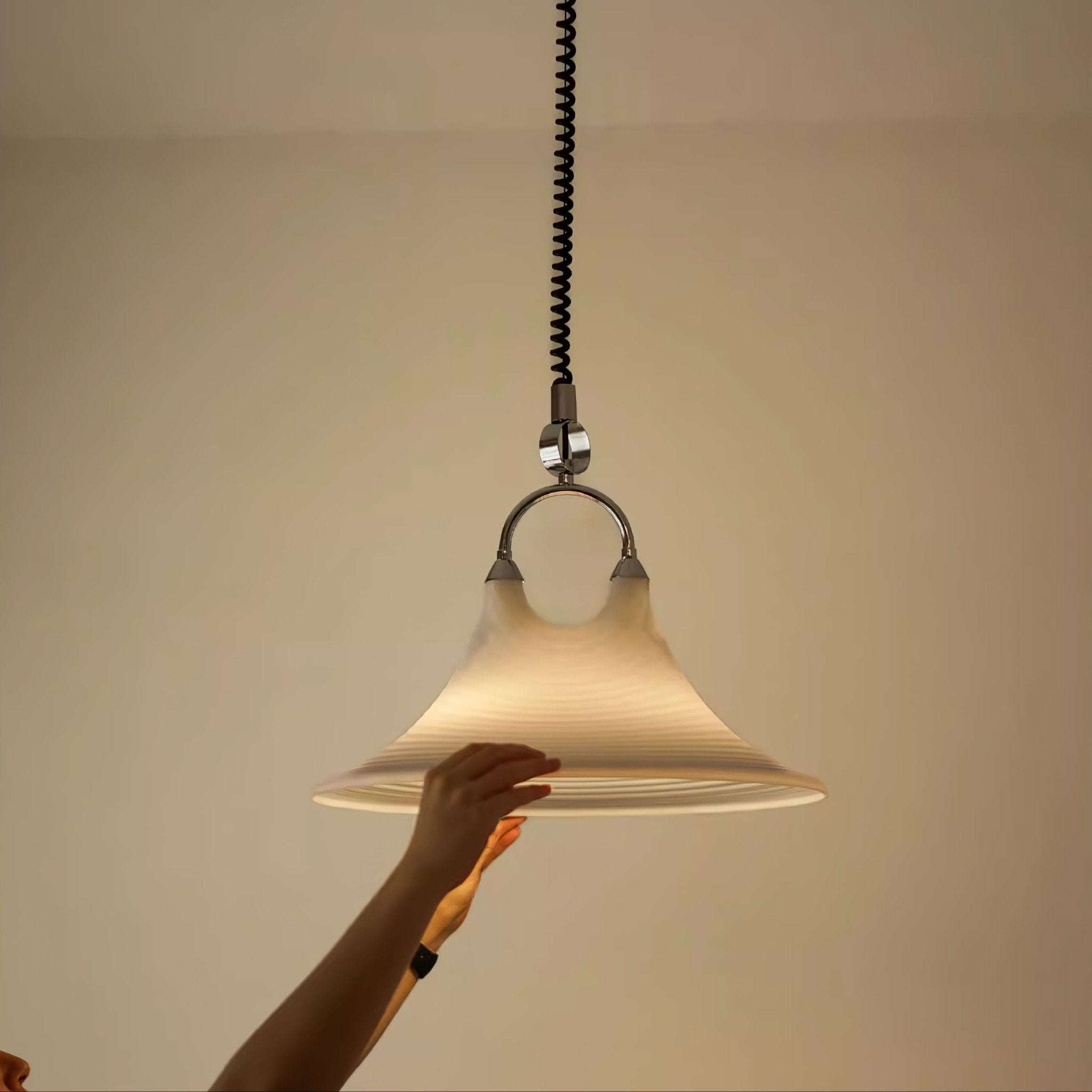 Aurmiros Modern Minimalist Swirl Glass Pendant Light-Neutral Decor