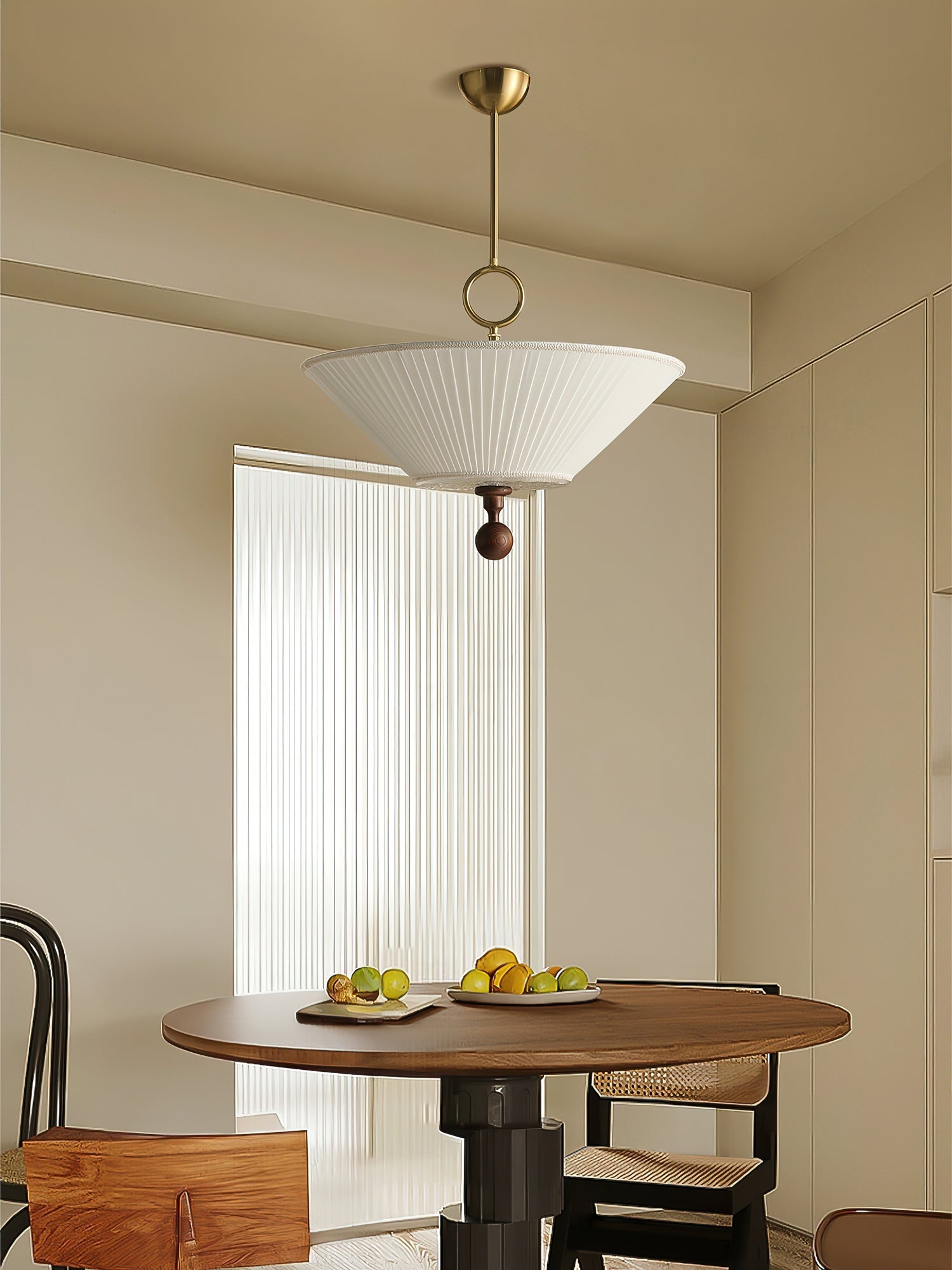 Maltik Pleated Pendant Light-Neutral Decor