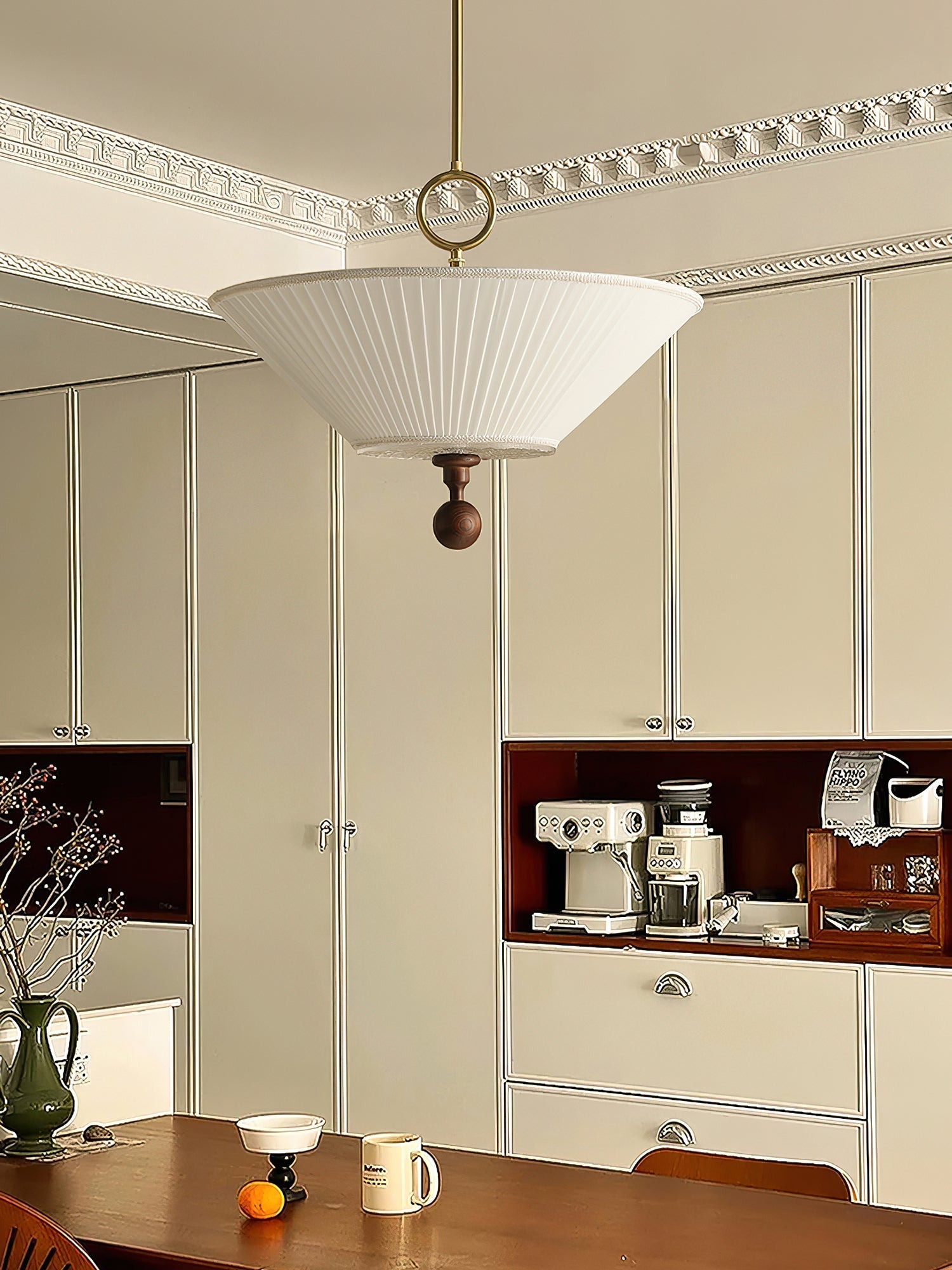 Maltik Pleated Pendant Light-Neutral Decor