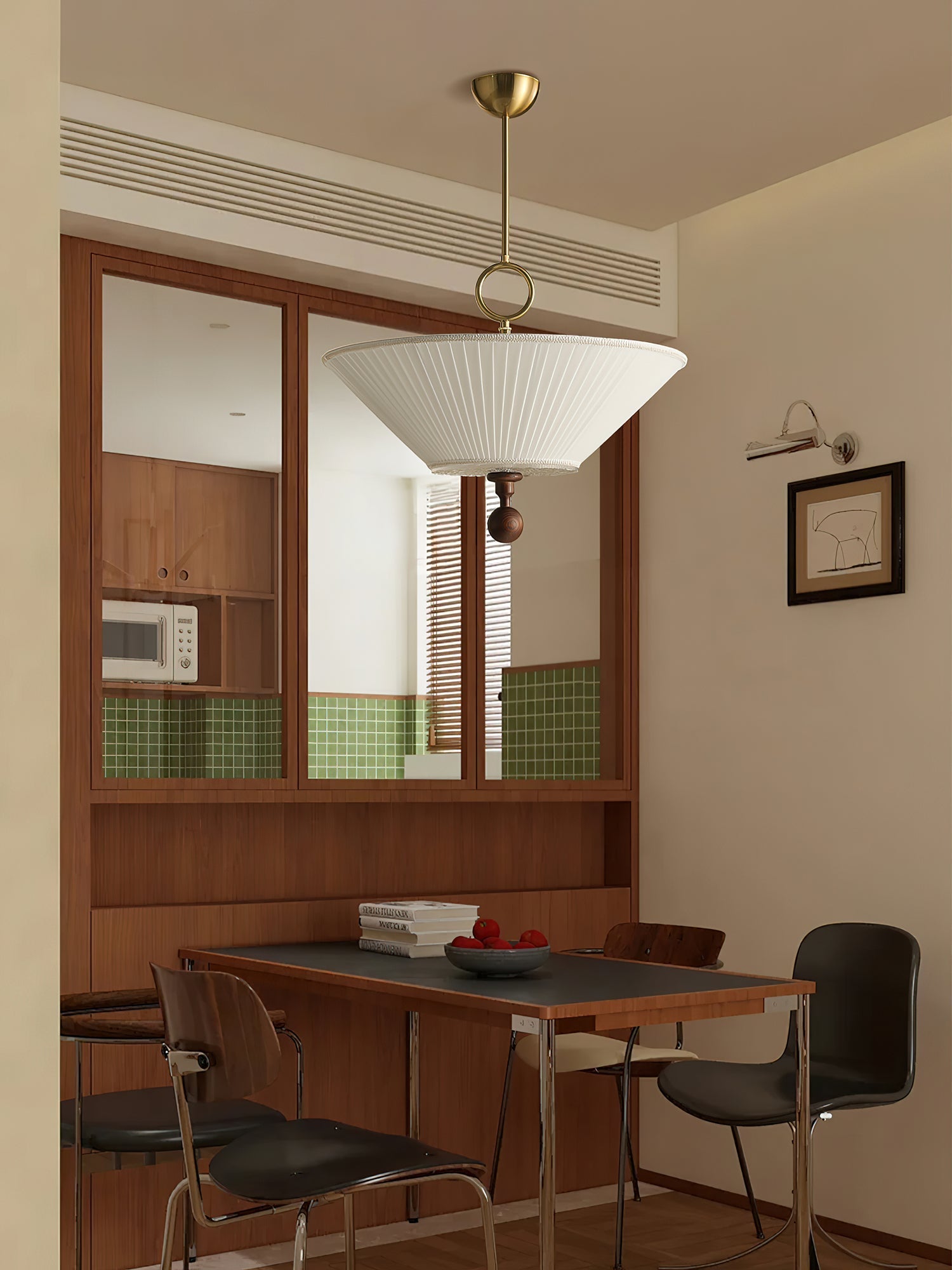 Maltik Pleated Pendant Light-Neutral Decor