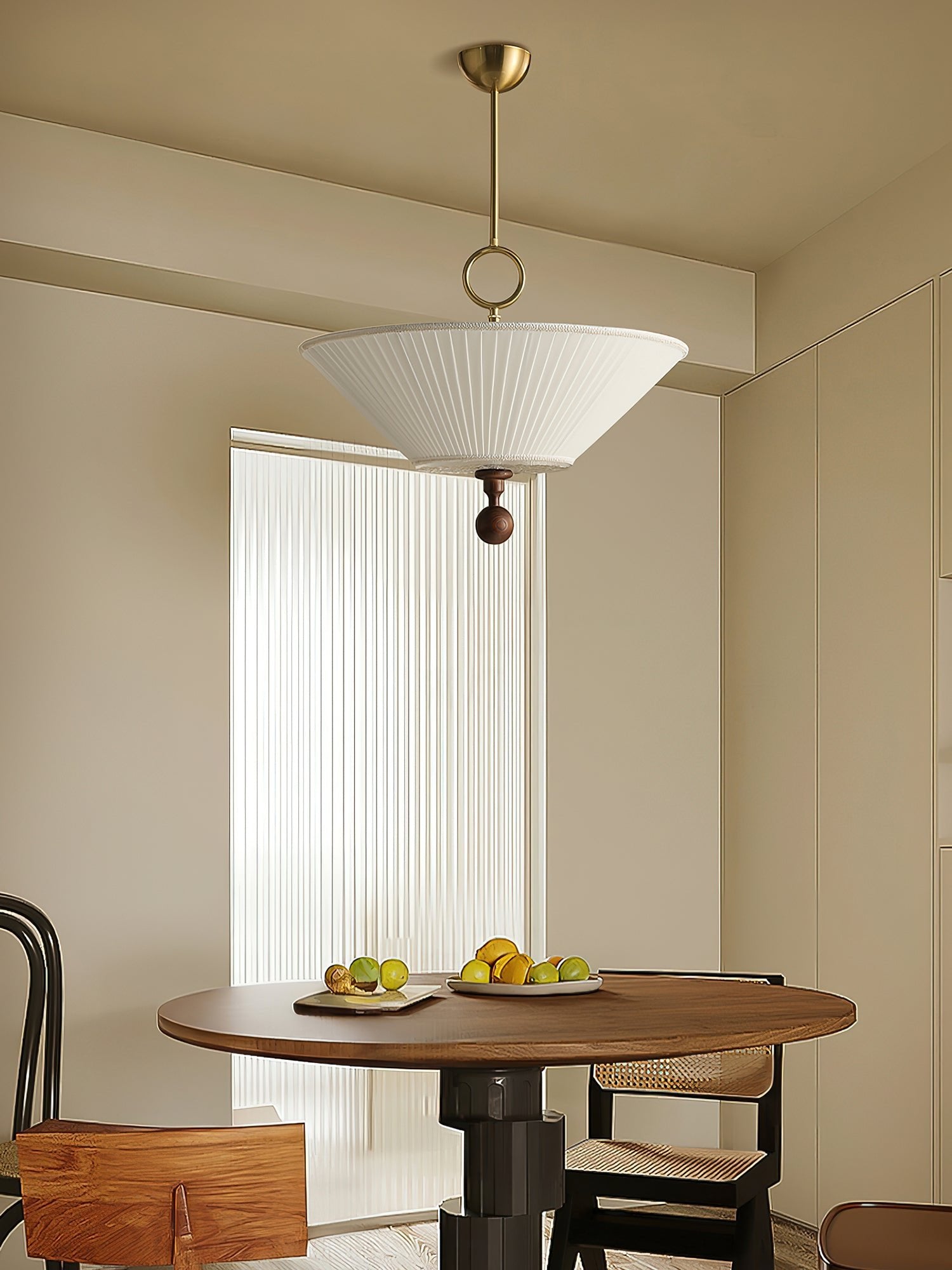 Maltik Pleated Pendant Light-Neutral Decor