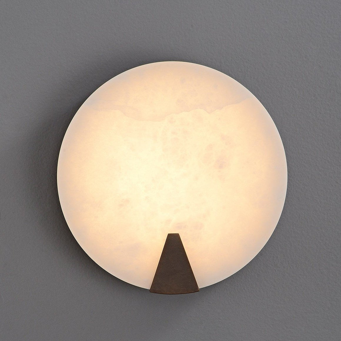 Solaris Halo Alabaster Wall Light-Neutral Decor