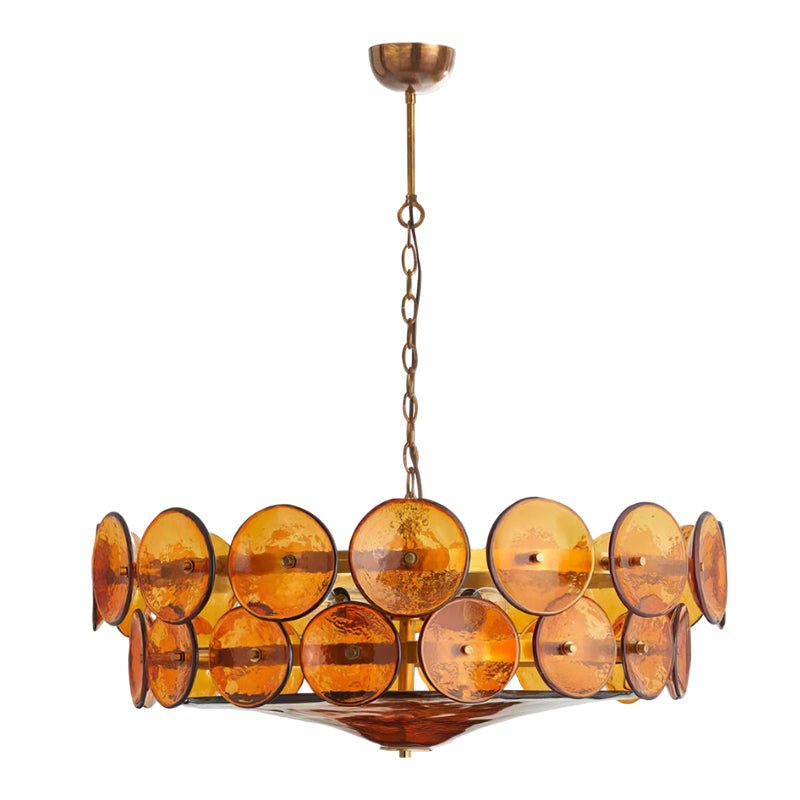 Aurora Chandelier Murano Glass Disc Vintage-Neutral Decor