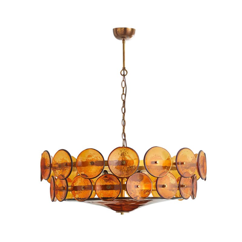 Aurora Chandelier Murano Glass Disc Vintage-Neutral Decor