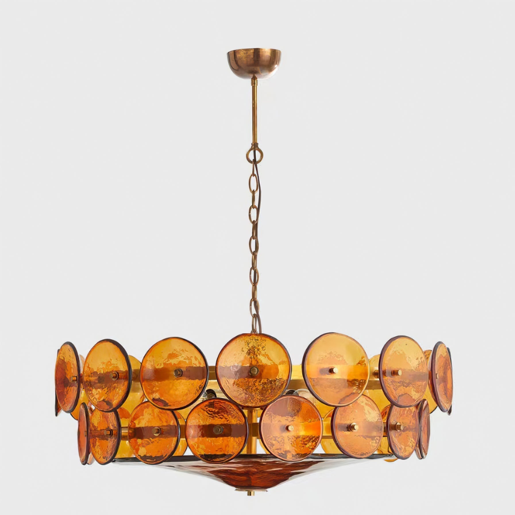 Aurora Chandelier Murano Glass Disc Vintage-Neutral Decor